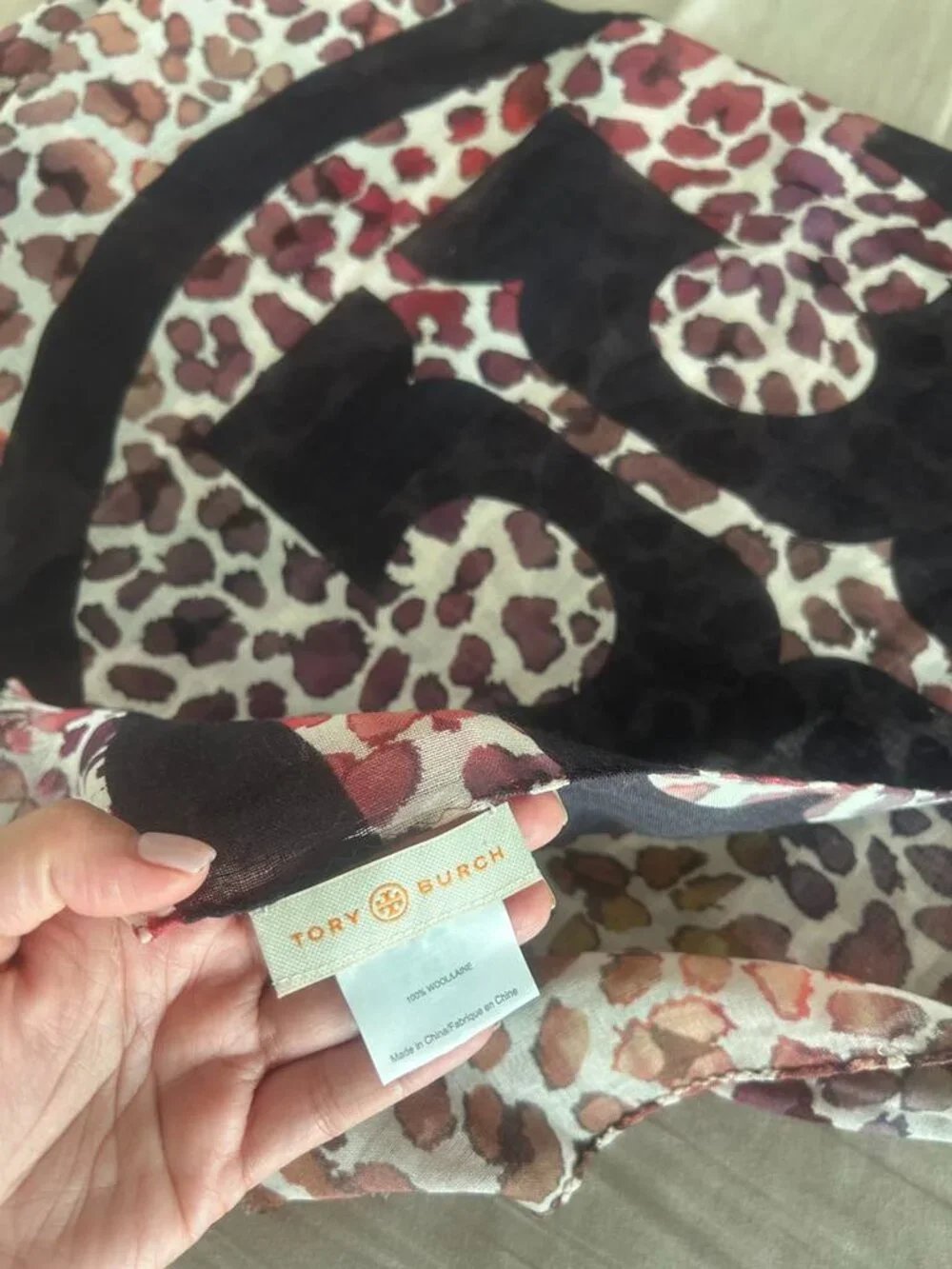 Tory Burch Leopard Print Authentic Scarf